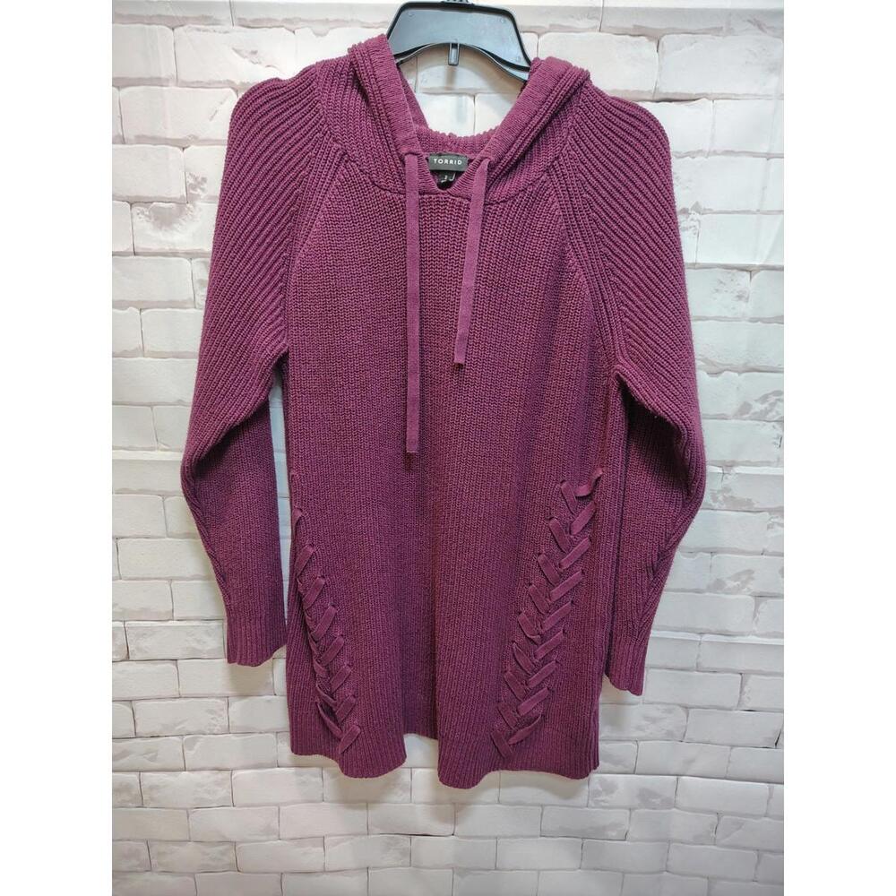 Women's Hooded Sweater in Berry by [Brand]